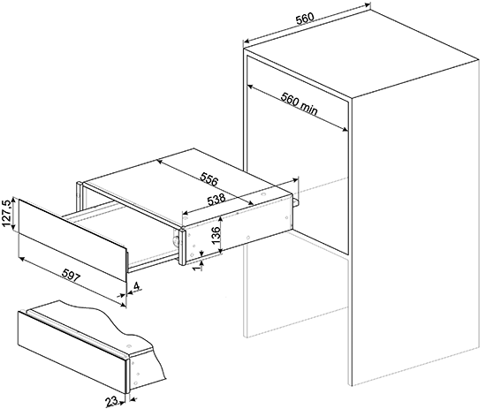 Схема встраивания Smeg CPR115B3